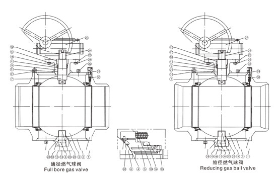 全焊接球閥結構圖